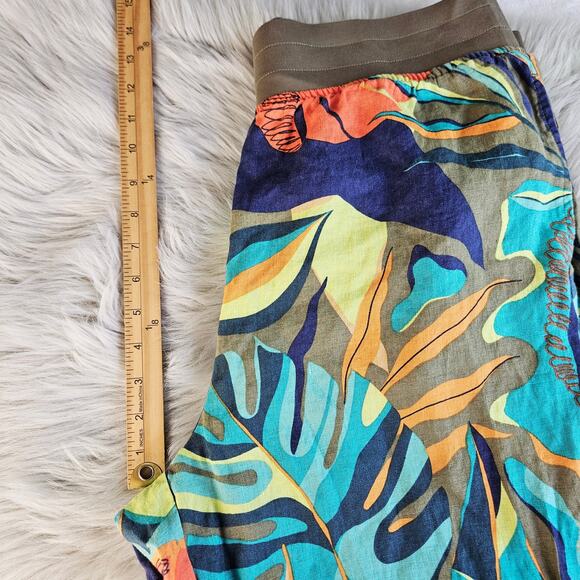 Soft Surroundings Aliso Point Tropical Linen Pants Hawaiian Beachy Size Large - Picture 12 of 12